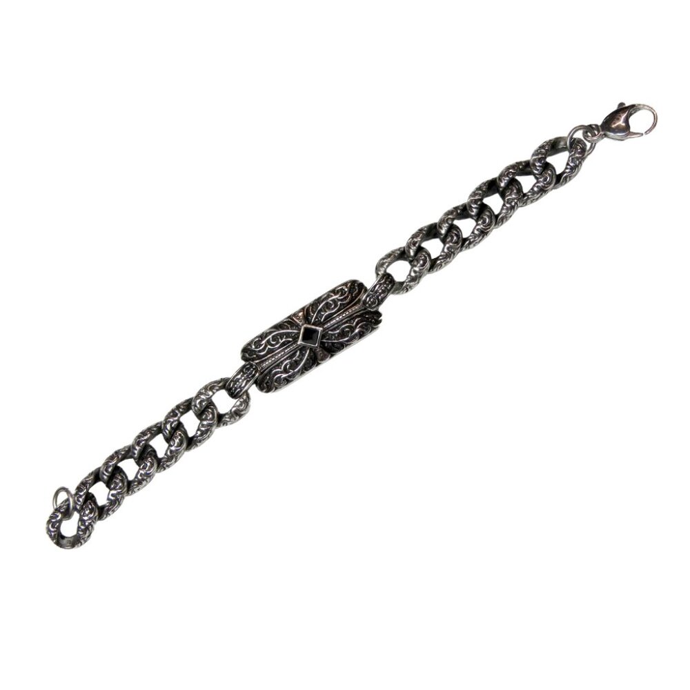 Inox Men's Stainless Steel Antiqued Bracelet